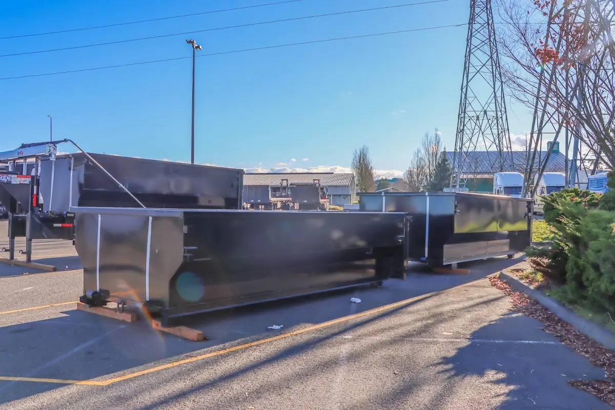 Roll-off dumpster ready for waste disposal at job site for 6 Yard Dumpster Rental in Lexington